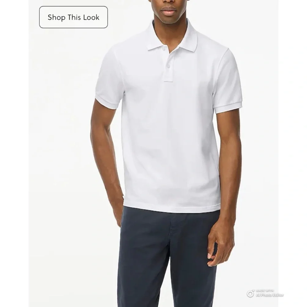 J Crew Factory Mens XXL White Flex Pique Polo Shirt Short Sleeve FLAWS